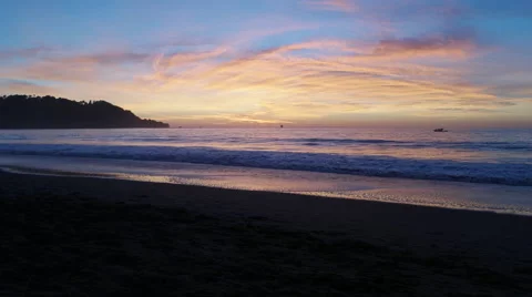 Sunset with Pinks and Blues from Baker Beach Video stock 57929960