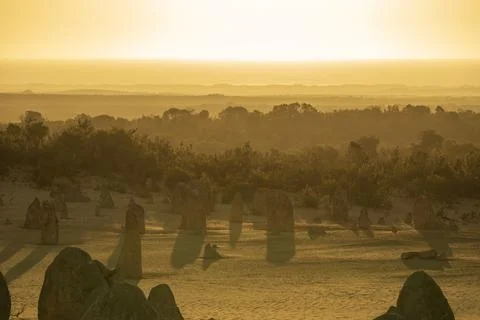 Sunset at The Pinnacles desert Stock Photos