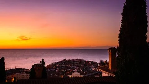 Sunset in Piran Stock Photos