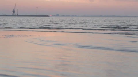 Sunset at Pirita Beach 2 Stock Footage 31818999