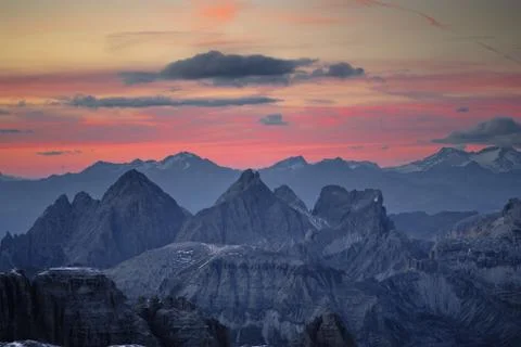 Sunset from piz boe Foto stock