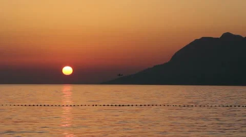 Sunset plane flight Stock Footage 12675841