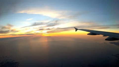 Sunset from the plane time lapse Stock Footage 122524600