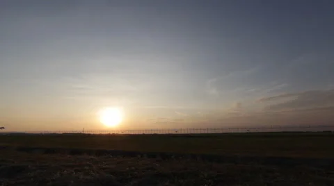 Sunset plane was landing Stock Footage 46214084