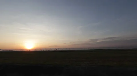 Sunset plane was landing Stock Footage 46214404