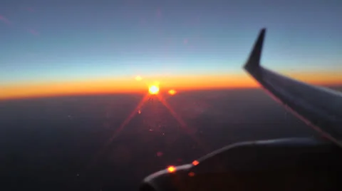 Sunset Plane Wing 1 Stock Footage 25906975