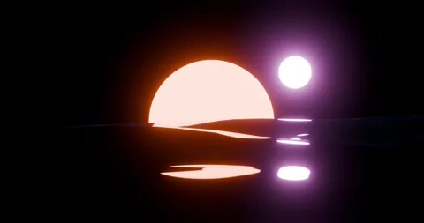 Sunset on a planet with two stars Stock Footage 259005557