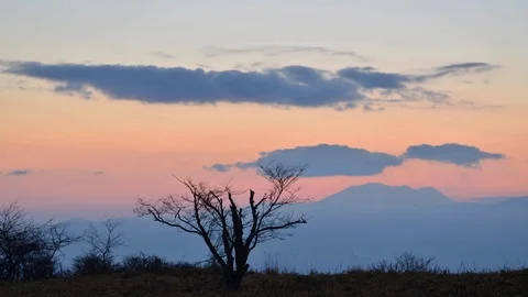 Sunset at a Plateau Stock Footage 86112670