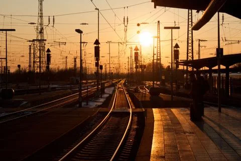 Sunset on Platform Stock Photos