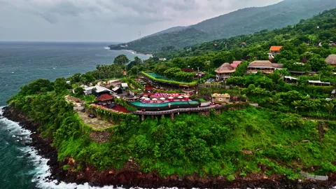 Sunset Point Amed Bali Restaurant In Amed St, Bunutan, Abang, Karangasem Stock Footage 306922979