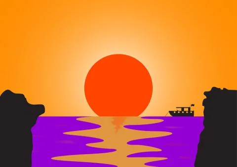 Sunset Point Stock Illustration