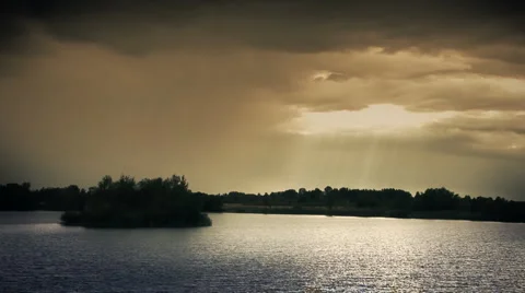 Sunset on the Pond Stock Footage