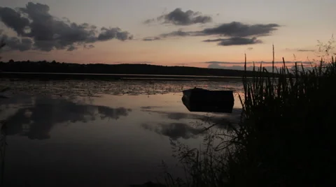Sunset on the pond Stock Footage 42771539