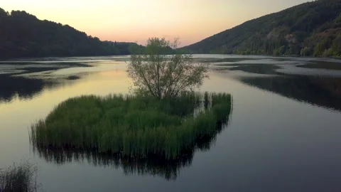 Sunset Pond Mountain View Pancherevo Bulgaria Stock Footage 159507212