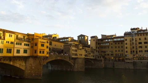 Sunset on the Ponte Vecchio Stock Footage 57808895