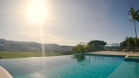 Sunset in the pool Video stock 255144397