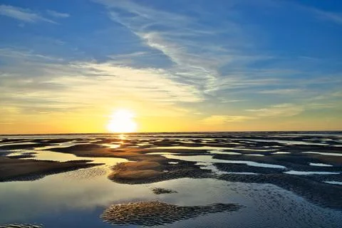 Sunset Pool Of Water Stock Photos