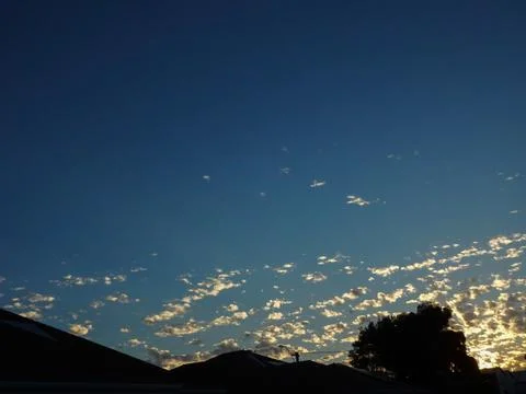 Sunset Popcorn Clouds Stock Photos