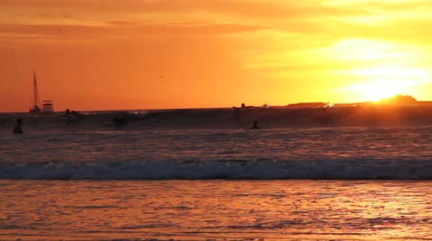 Sunset Por do sol surf waves 스톡 동영상 41904453