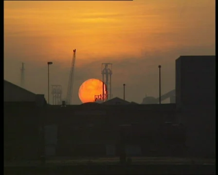 Sunset Port of Antwerp Stock Footage 655569