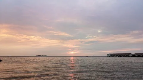 Sunset at Port Dickson Stock Footage 98941594