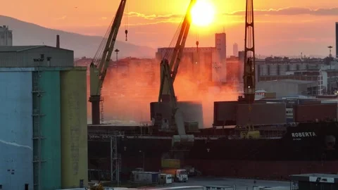 Sunset at the Port - Izmir Video stock 281971791