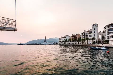 Sunset in the port Stock Photos