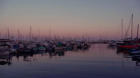 Sunset on the port Stock Photos