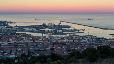 Sunset in the port of Sète - Timelapse Stock Footage 236464920