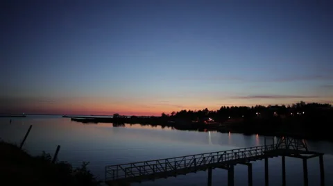 Sunset At Port Side Stock Footage 49544582