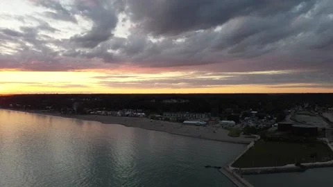Sunset at Port Stanley Beach Stock Footage 210889233