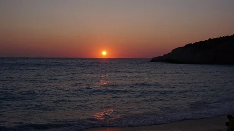 Sunset Porto Katsiki Lefkada, Greece, 4K time lapse Stock Footage
