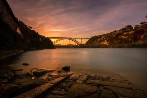 Sunset at Porto Stock Photos