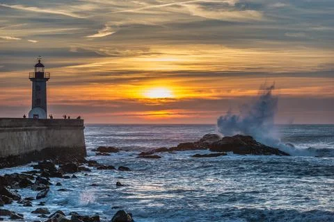 Sunset in Porto 스톡 사진