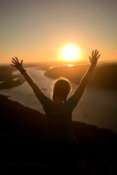 Sunset pose Stock Photos