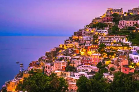 Sunset at Positano Stock Photos