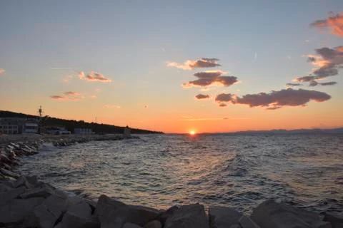 Sunset in Postira Stock Photos