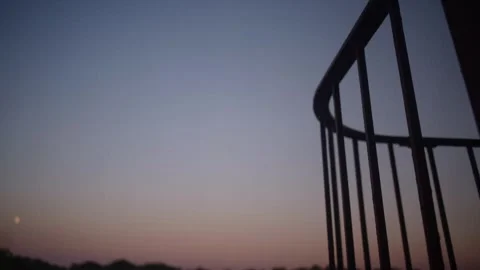 A sunset POV from inside an apartment Stock Footage 333524306