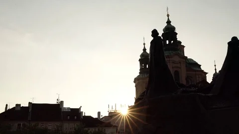 Sunset in Prague, Czech Republic Stock Footage 78851979