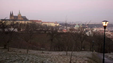 Sunset of Prague panorama Stock Footage 314336