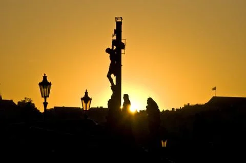 Sunset in Prague Stock Photos