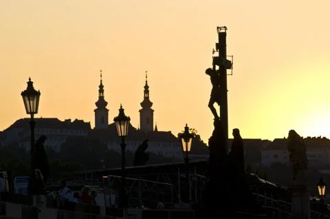 Sunset in Prague Stock Photos
