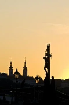Sunset in Prague Stock Photos