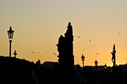 Sunset in Prague Stock Photos
