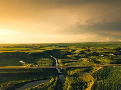 Sunset Prairies Stock Photos
