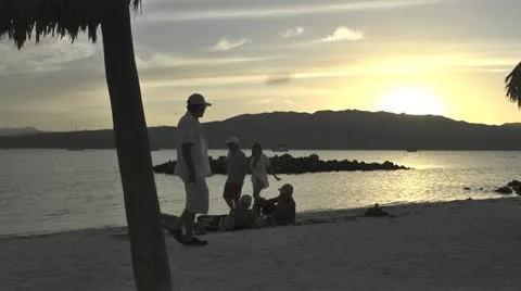 Sunset on Private Island Stock Footage 22103863