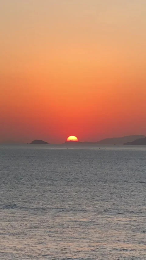 Sunset process in the sea Stock Footage 247611513