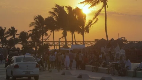 SUNSET IN PROGRESO YUCATAN Video stock 74538207