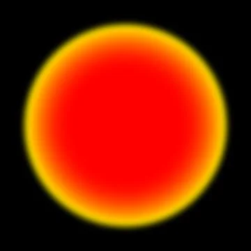 Sunset projector lamp with orange and yellow light on black background. Glow Stock Illustration