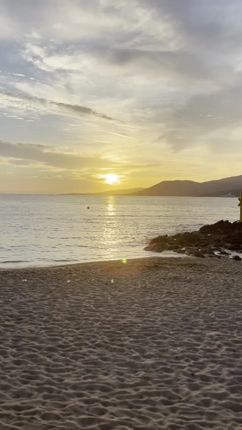 Sunset at Propriano beach. Stock Footage 285337358